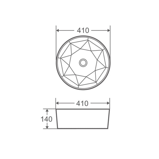 Trier 53 Counter-Top Round Basin - Art Rose Gold with Matt Black - MTO Marbles & Tiles Outlet