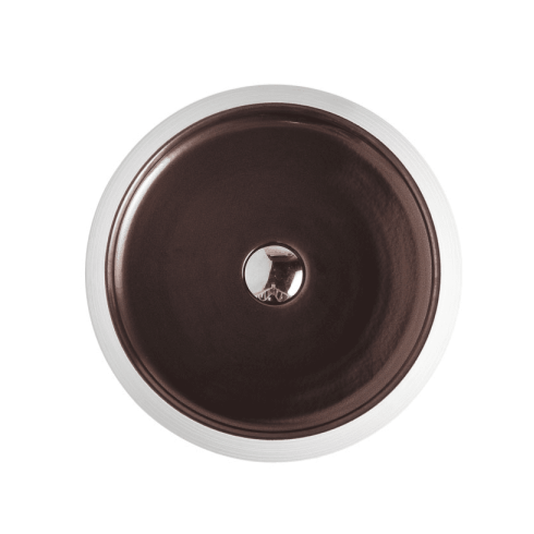 Trier 74 Counter-Top Round Basin - Bronze with Art Matt White - MTO Marbles & Tiles Outlet