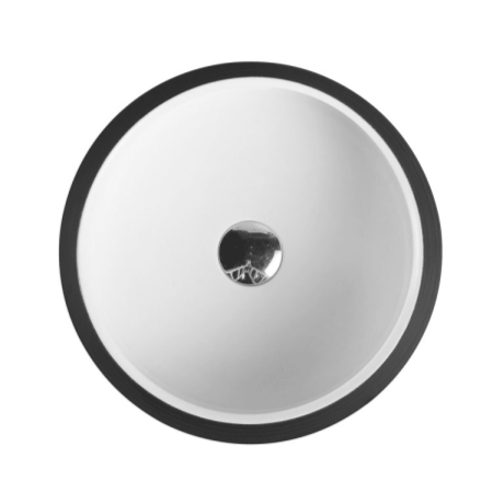 Trier 80 Counter-Top Round Basin - White with Art Matt Black - MTO Marbles & Tiles Outlet