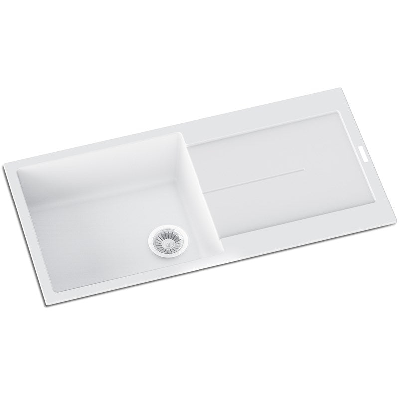 1000x500mm White Granite Single Bowl Kitchen Sink - MTO Marbles & Tiles Outlet