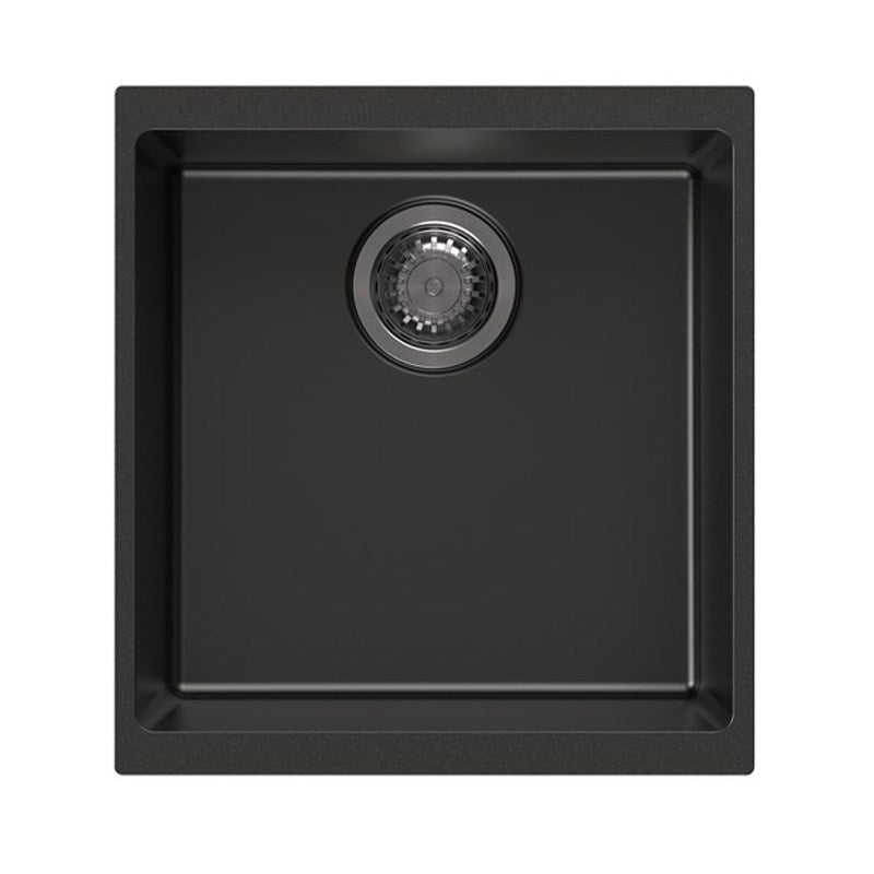 430x460x200mm Black Granite Single Bowl Kitchen Sink - MTO Marbles & Tiles Outlet