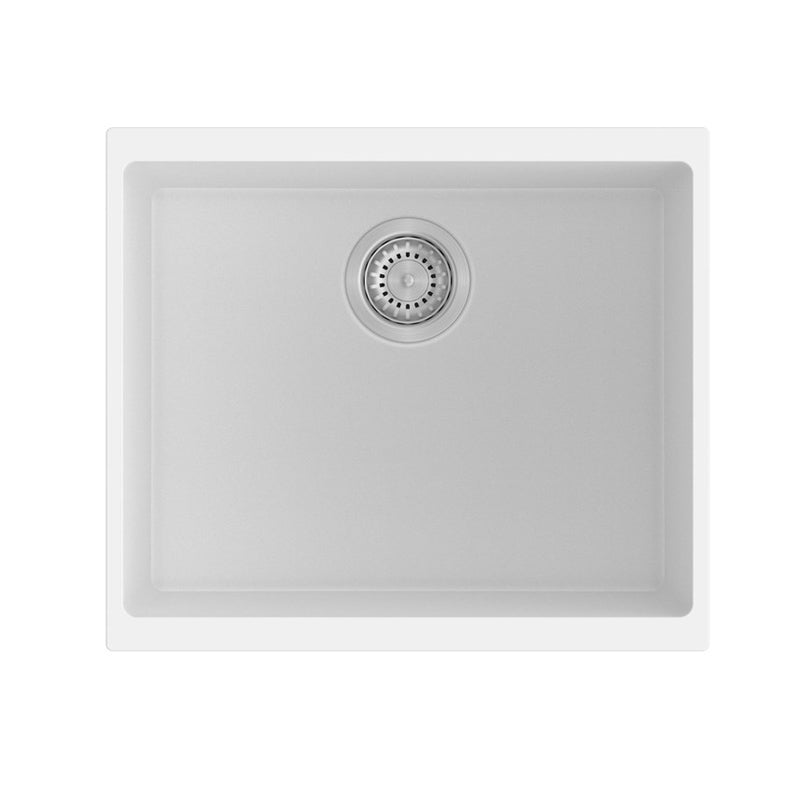530x460x220mm White Granite Single Bowl Kitchen Sink - MTO Marbles & Tiles Outlet
