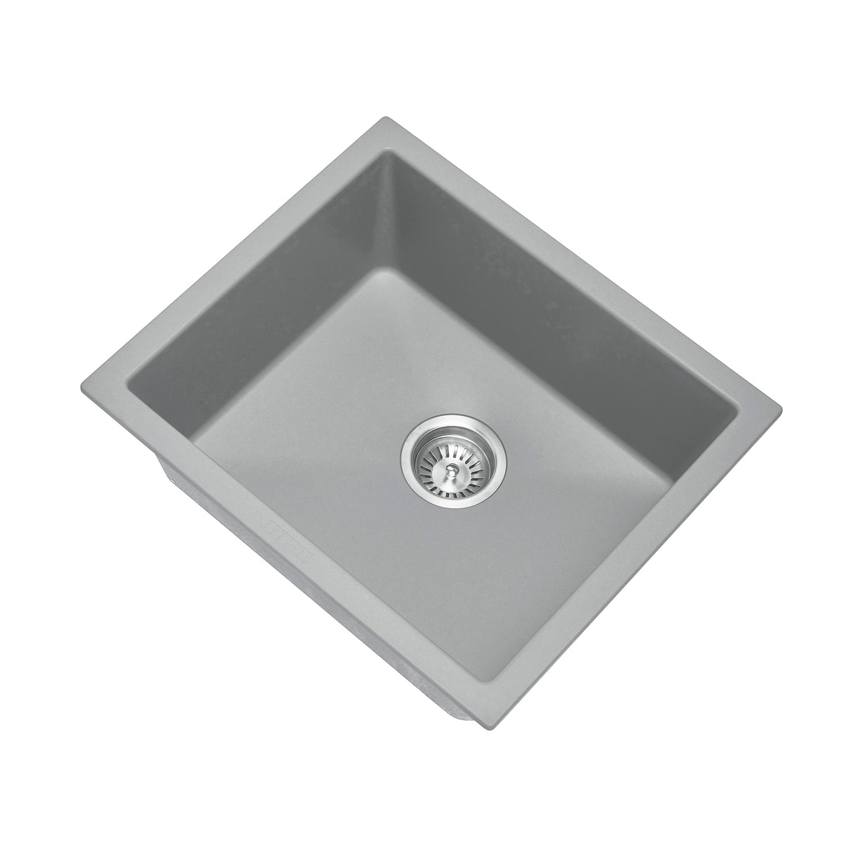 533x457mm Concrete Grey Granite Single Bowl Kitchen Sink - MTO Marbles & Tiles Outlet