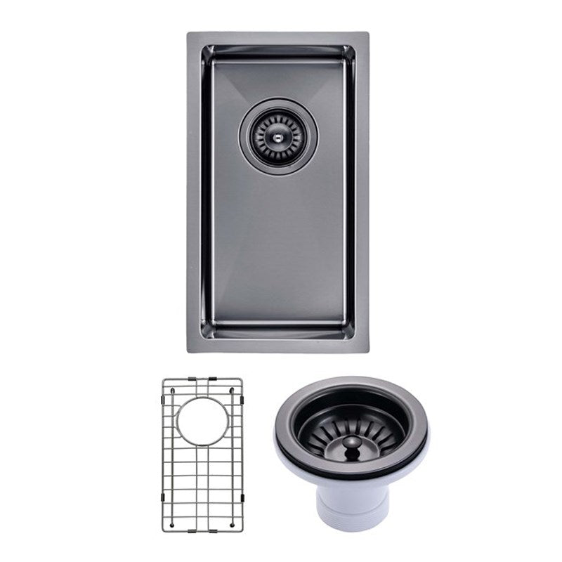 250x450x215mm Gunmetal Stainless Steel PVD Single Bowl Kitchen Sink - MTO Marbles & Tiles Outlet