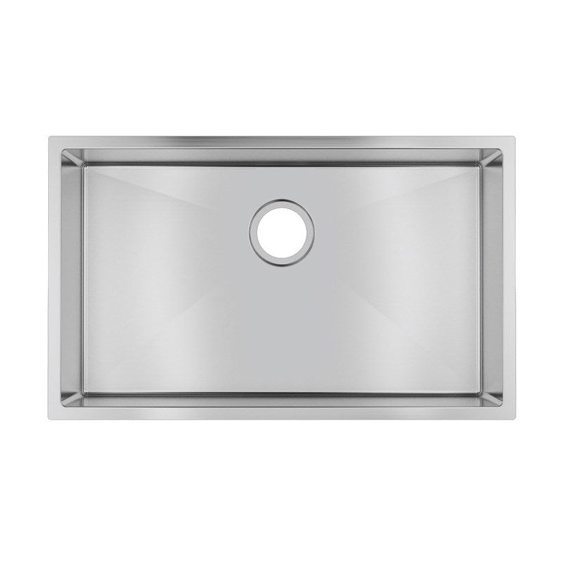 762x457x254mm Chrome Stainless Steel Single Bowl Kitchen Sink - MTO Marbles & Tiles Outlet