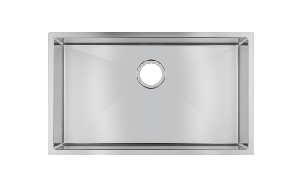762x457x254mm Chrome Stainless Steel Single Bowl Kitchen Sink - MTO Marbles & Tiles Outlet