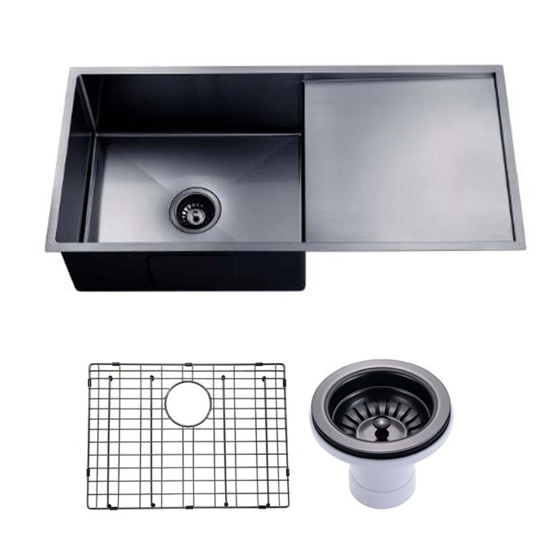 960x450x230mm Gunmetal Stainless Steel PVD Single Bowl Kitchen Sink - MTO Marbles & Tiles Outlet