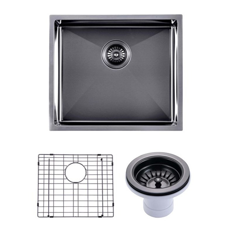 510x450x230mm Gunmetal Stainless Steel PVD Single Bowl Kitchen Sink - MTO Marbles & Tiles Outlet