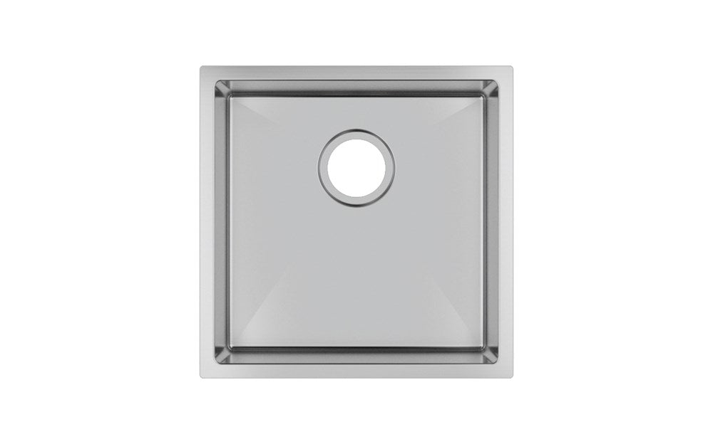 440x440x205mm Chrome Stainless Steel Single Bowl Kitchen Sink - MTO Marbles & Tiles Outlet