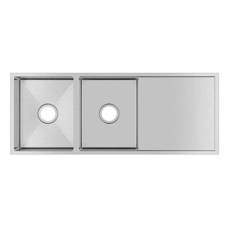 1160x460x230mm Chrome Stainless Steel Double Bowl Kitchen Sink - MTO Marbles & Tiles Outlet