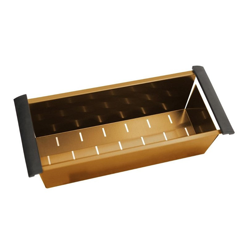 450x190x130mm Brushed Brass Stainless Kitchen Sink Colander - MTO Marbles & Tiles Outlet