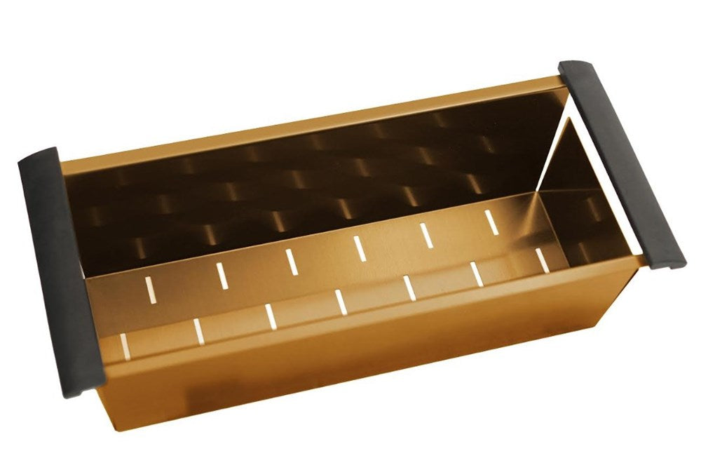 450x190x130mm Brushed Brass Stainless Kitchen Sink Colander - MTO Marbles & Tiles Outlet