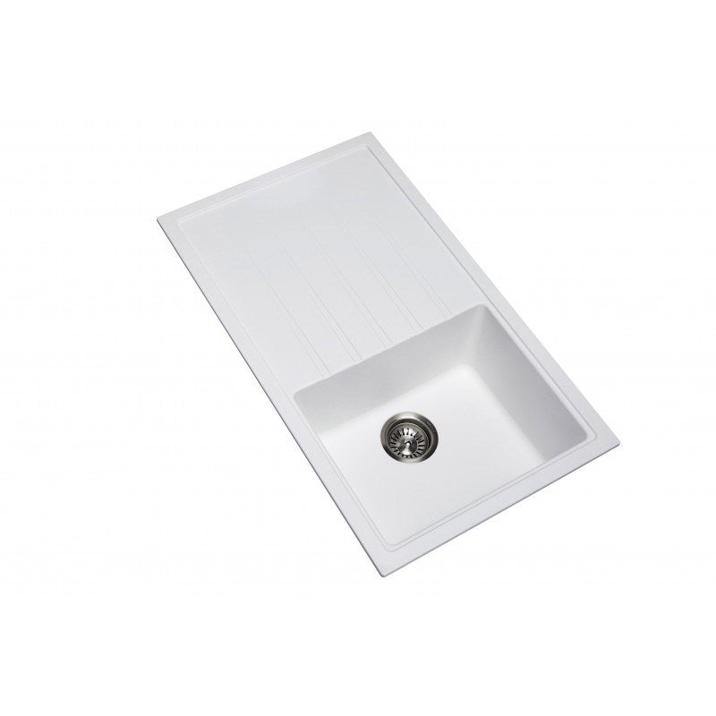 1000x500mm White Granite Single Bowl Kitchen Sink - MTO Marbles & Tiles Outlet
