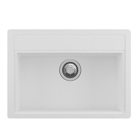 680x500x220mm White Granite Single Bowl Kitchen Sink - MTO Marbles & Tiles Outlet