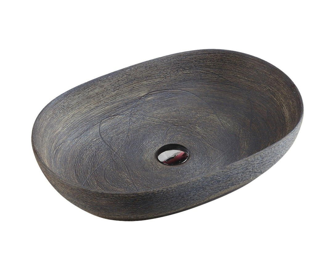 Vale 95 Counter-Top Oval Basin - Natural Oak - MTO Marbles & Tiles Outlet