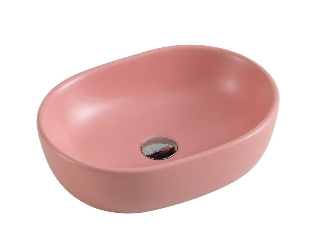 Vale 97 Counter-Top Oval Basin - Matt Pink - MTO Marbles & Tiles Outlet