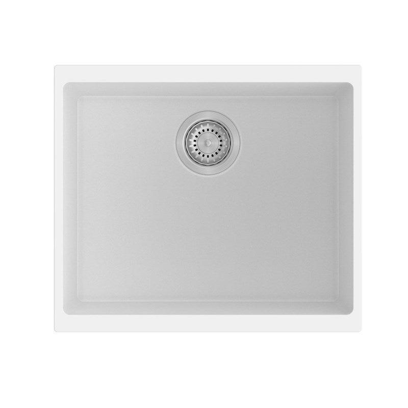 530x460x220mm White Granite Single Bowl Kitchen Sink - MTO Marbles & Tiles Outlet