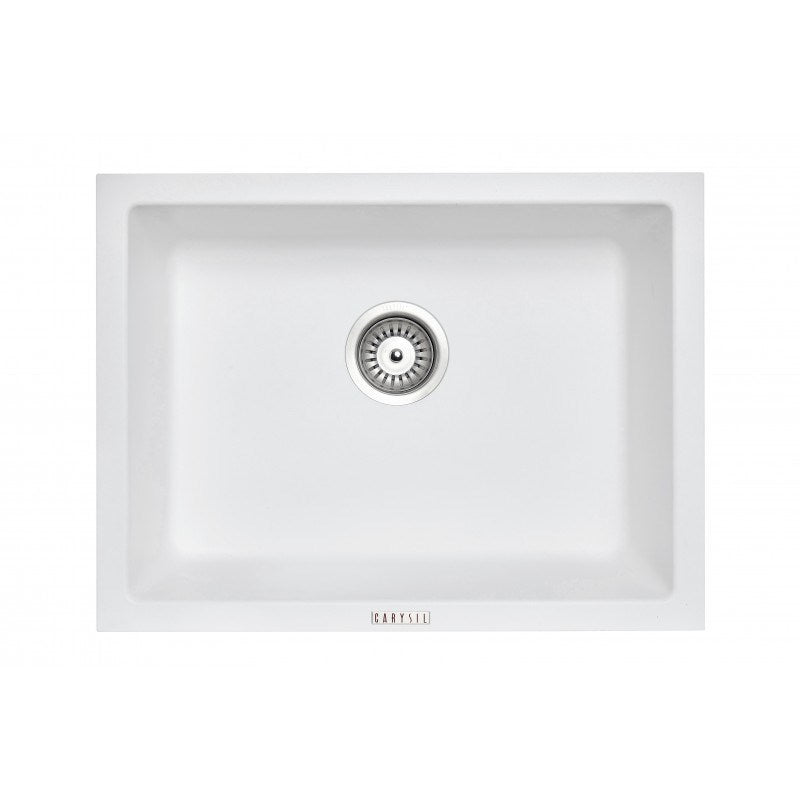 610x457mm White Granite Single Bowl Kitchen Sink - MTO Marbles & Tiles Outlet