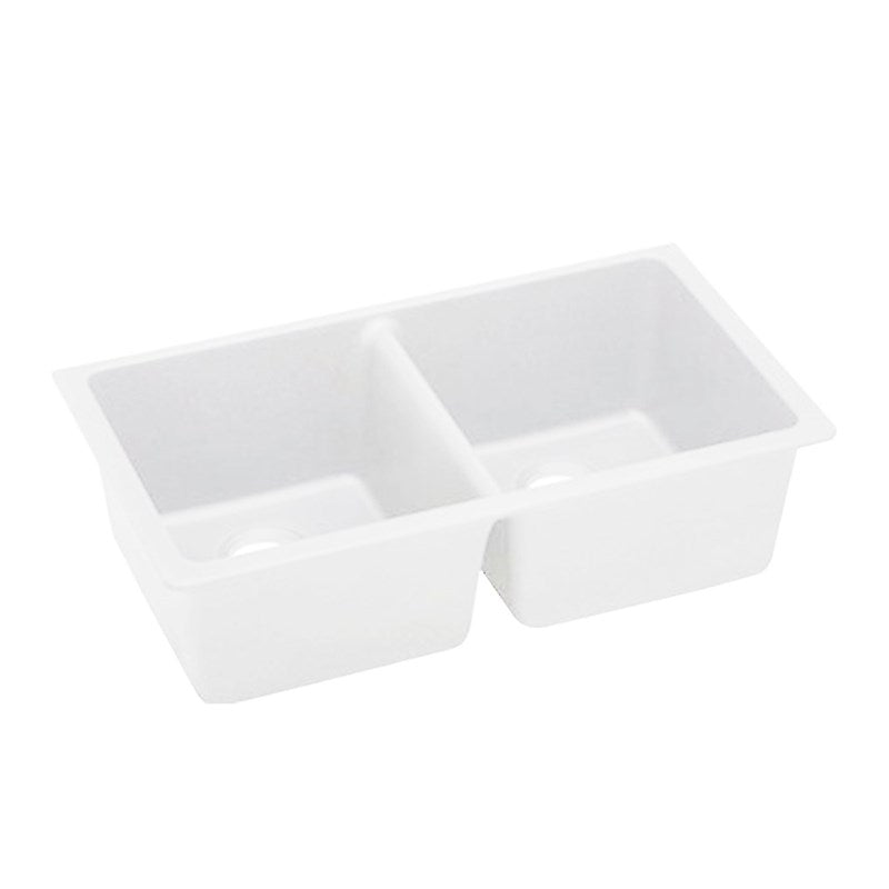 838x476x241mm White Granite Double Bowl Kitchen Sink - MTO Marbles & Tiles Outlet