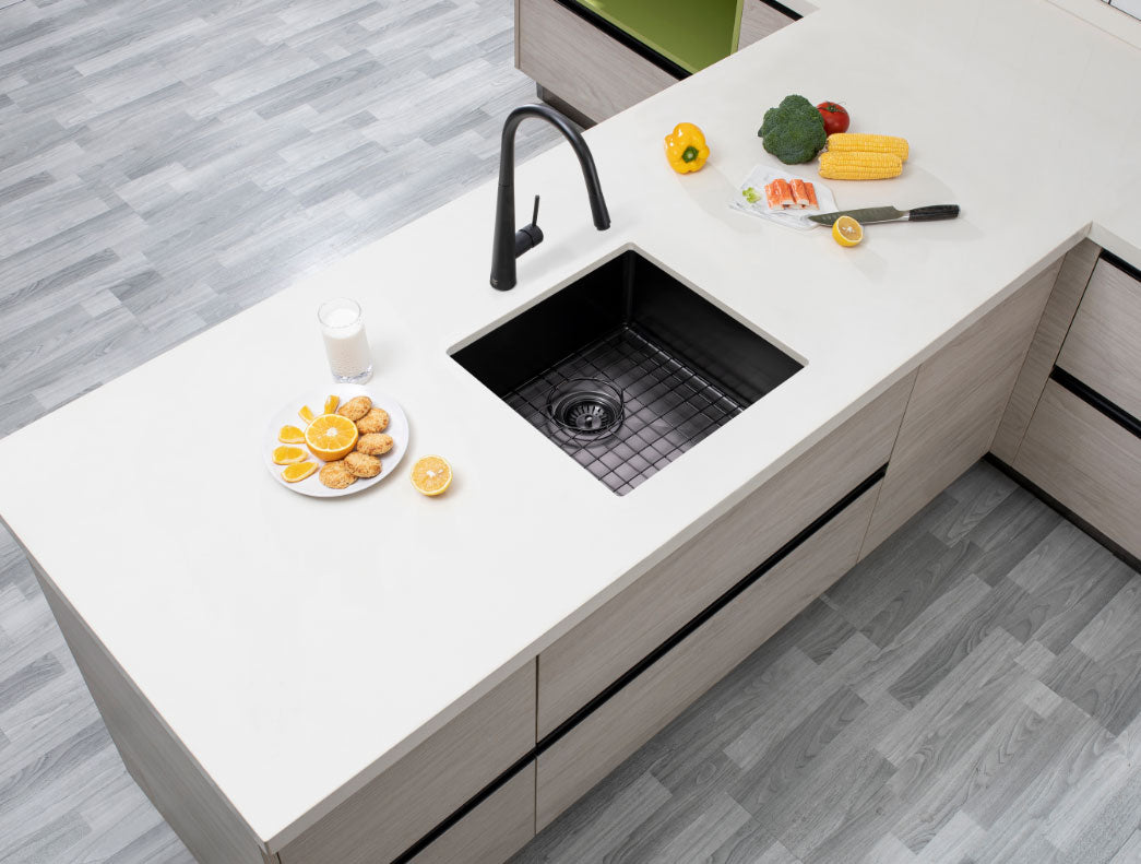 440x440x205mm Gunmetal Stainless Steel PVD Single Bowl Kitchen Sink - MTO Marbles & Tiles Outlet