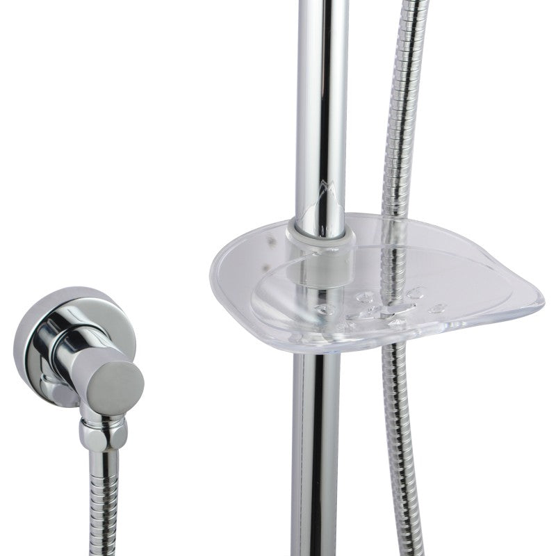 Chrome Shower Rail with Soap Dish - MTO Marbles & Tiles Outlet