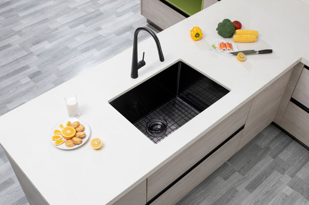 600x450x300mm Gunmetal Stainless Steel PVD Single Bowl Kitchen Sink - MTO Marbles & Tiles Outlet