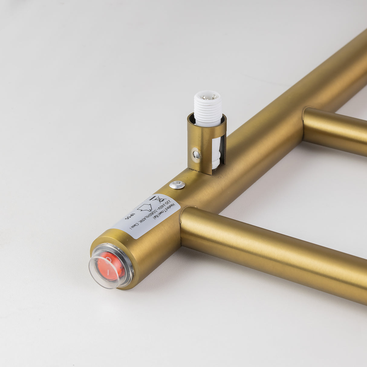 Brushed Brass Heated Towel Rack 6 Bars - MTO Marbles & Tiles Outlet