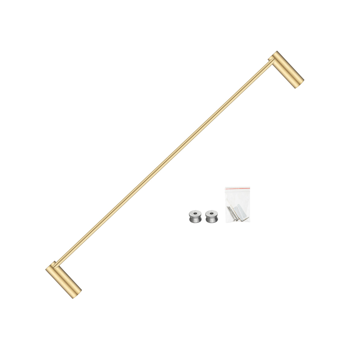 600mm Brushed Brass Single Towel Rail - MTO Marbles & Tiles Outlet