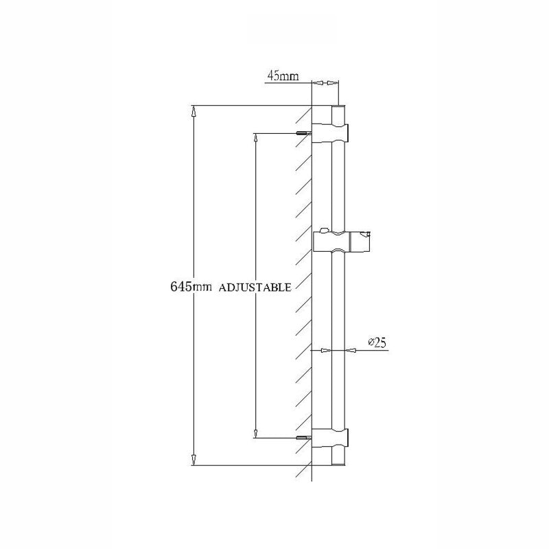 Black Shower Rail - MTO Marbles & Tiles Outlet
