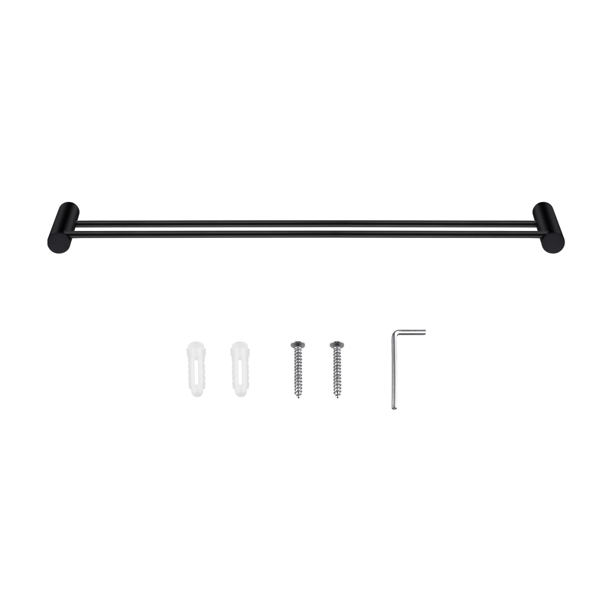 600mm Black Double Towel Rail - MTO Marbles & Tiles Outlet
