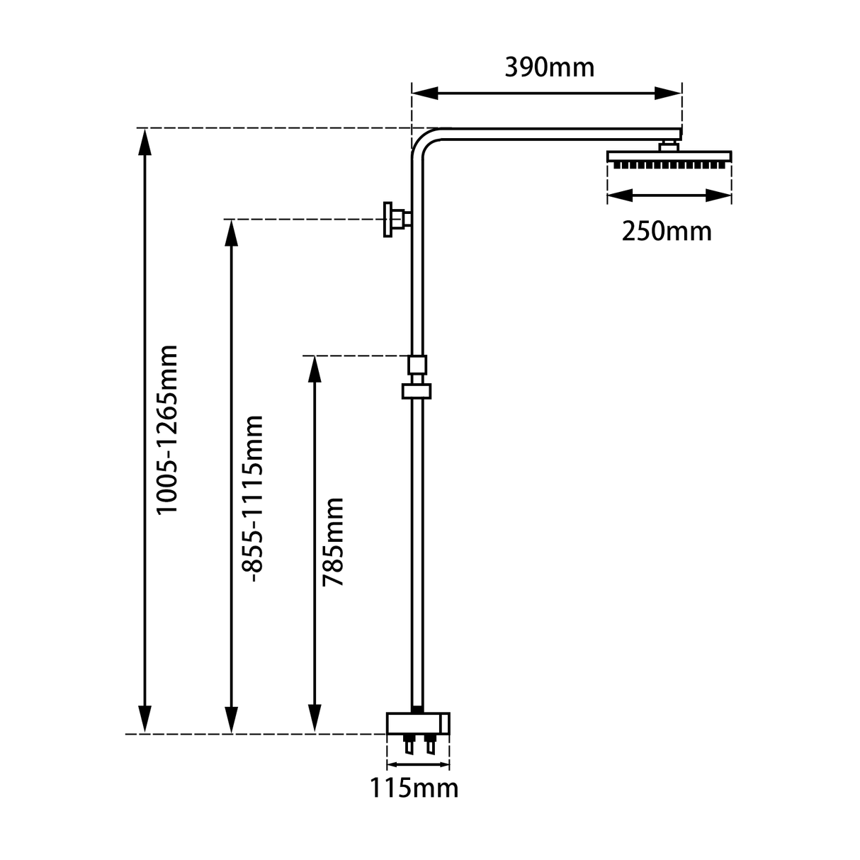10" Chrome Shower Station - MTO Marbles & Tiles Outlet