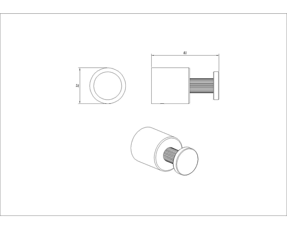 CADDENCE - Brushed Nickel Robe Hook - MTO Marbles & Tiles Outlet