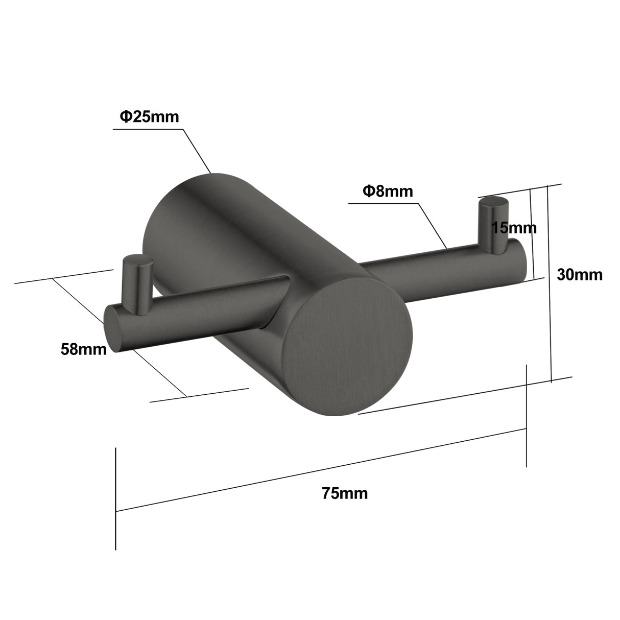 Gunmetal Robe Hook - MTO Marbles & Tiles Outlet