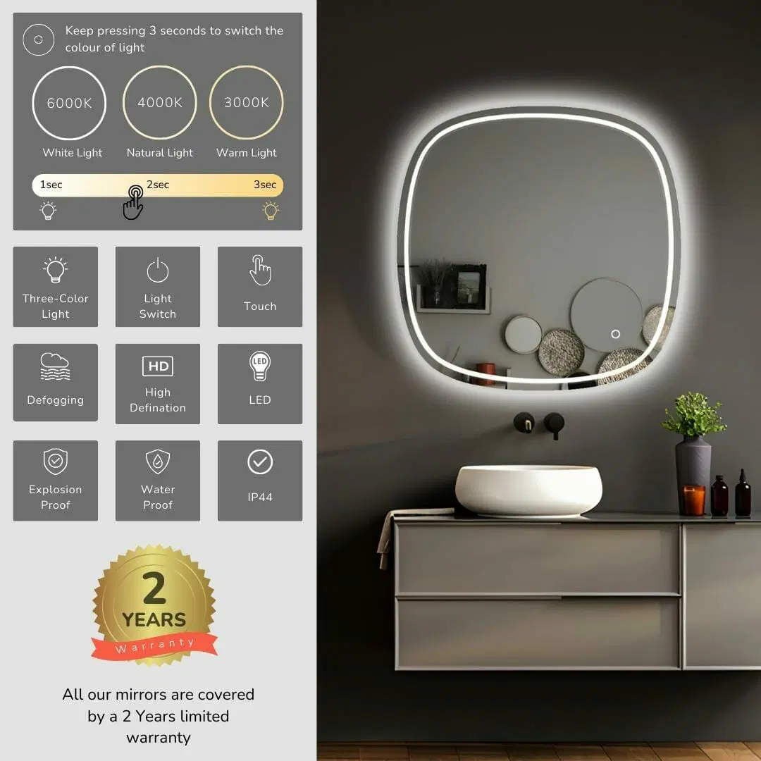 750x750mm LED Mirror - MTO Marbles & Tiles Outlet