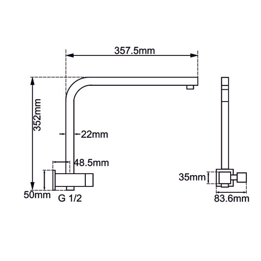 Black Shower Rail - MTO Marbles & Tiles Outlet