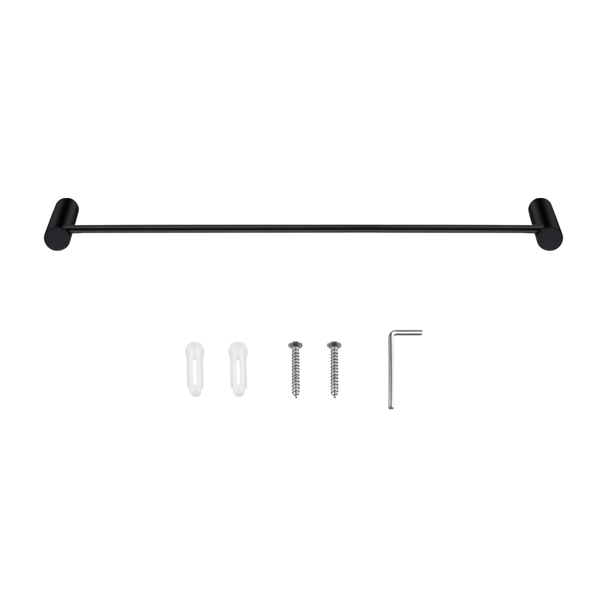 600mm Black Single Towel Rail - MTO Marbles & Tiles Outlet