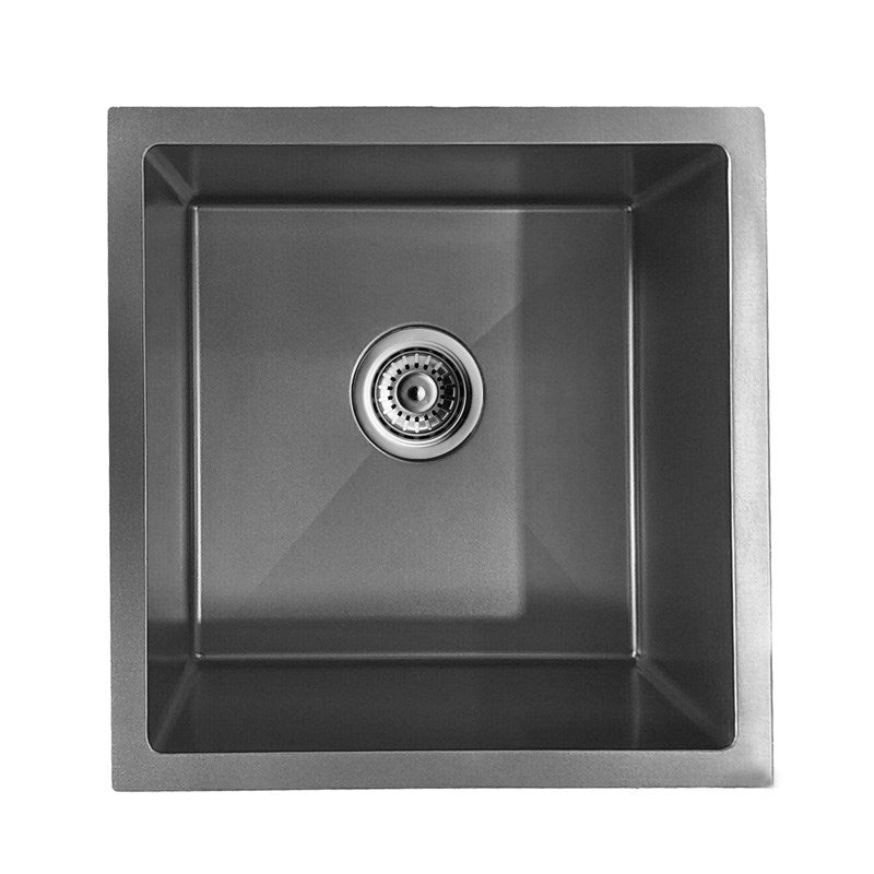 440x440x205mm Dark Grey Stainless Steel Single Bowl Kitchen Sink - MTO Marbles & Tiles Outlet