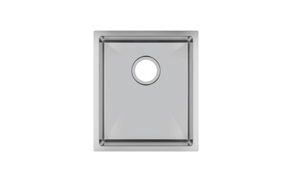 390x450x215mm Chrome Stainless Steel Single Bowl Kitchen Sink - MTO Marbles & Tiles Outlet