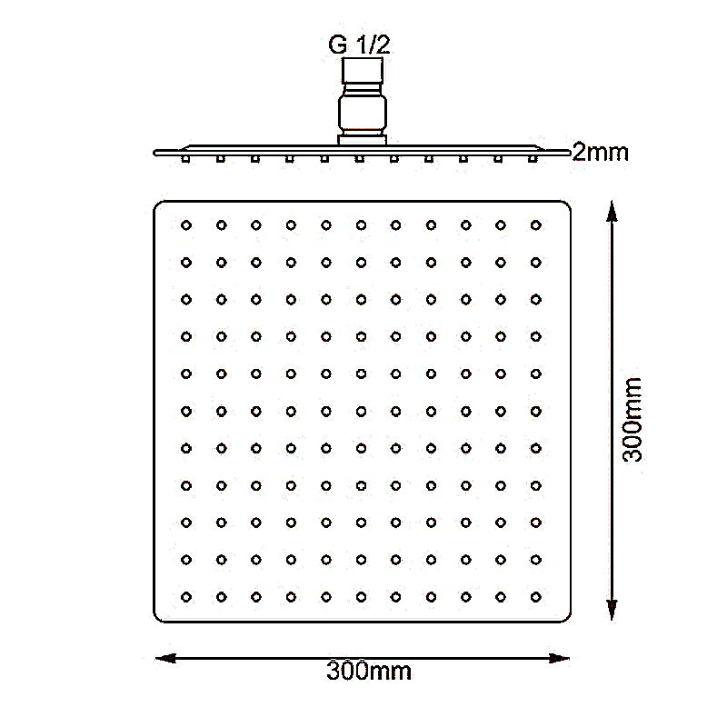 300mm Chrome Shower Head