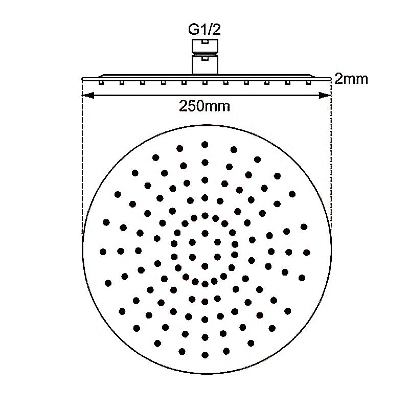 250mm Chrome Shower Head