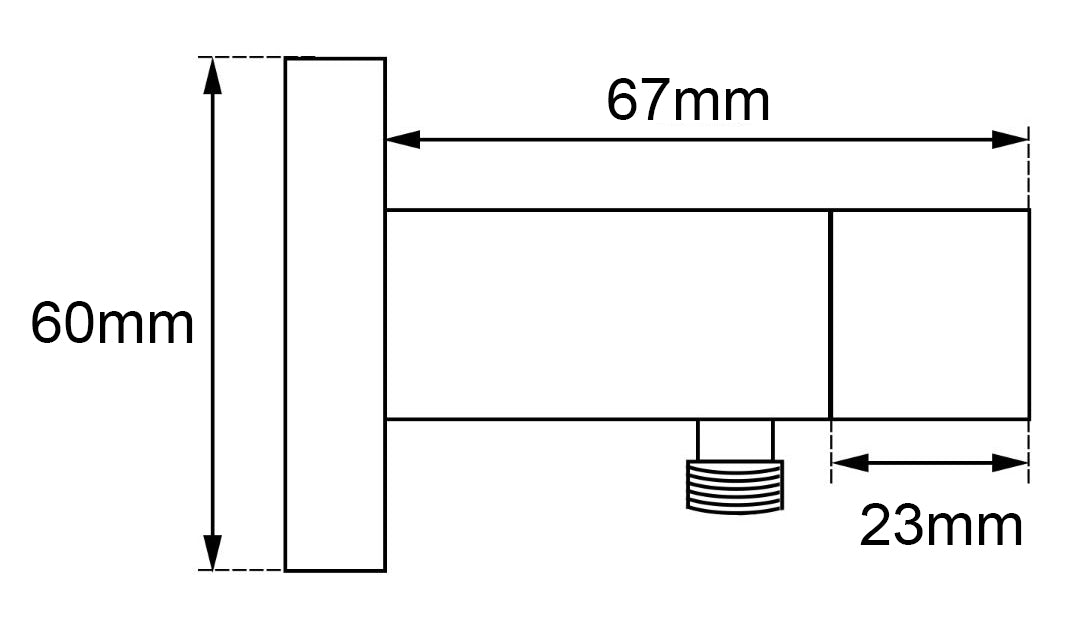 Bathroom Square Black 1/4 Turn Washing Machine Stop Tap(One Piece)