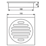 110x110mm Chrome Floor Drain