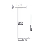 200mm Brushed Nickel Ceiling Shower Arm