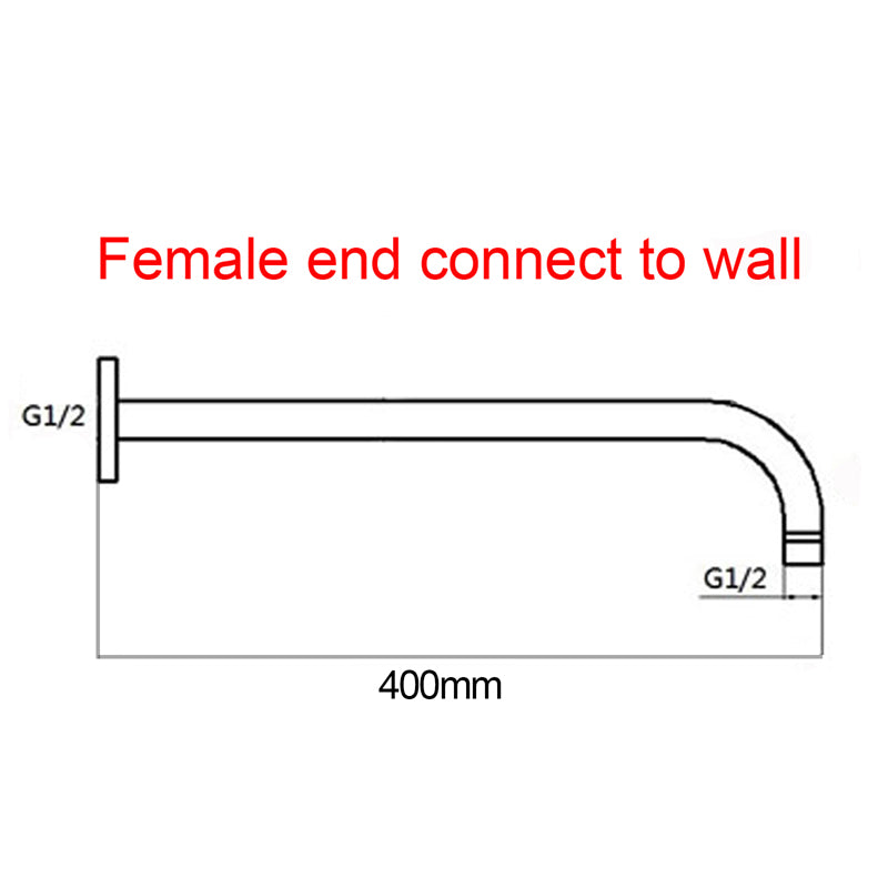 400mm Chrome Wall Shower Arm