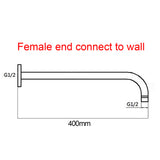 400mm Chrome Wall Shower Arm