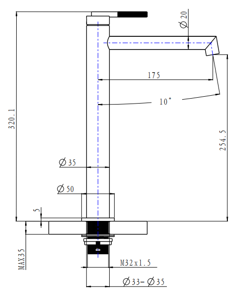 CADDENCE - Brushed Brass Basin Mixer