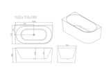 Nova Ultra-Thin Corner Bathtub - Gloss White