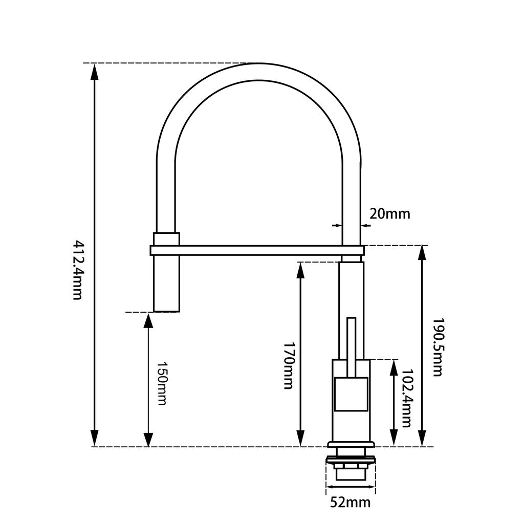 Chrome Pull Out Kitchen Mixer