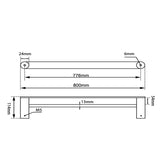 RUSHY - 800mm Gunmetal Double Towel Rail