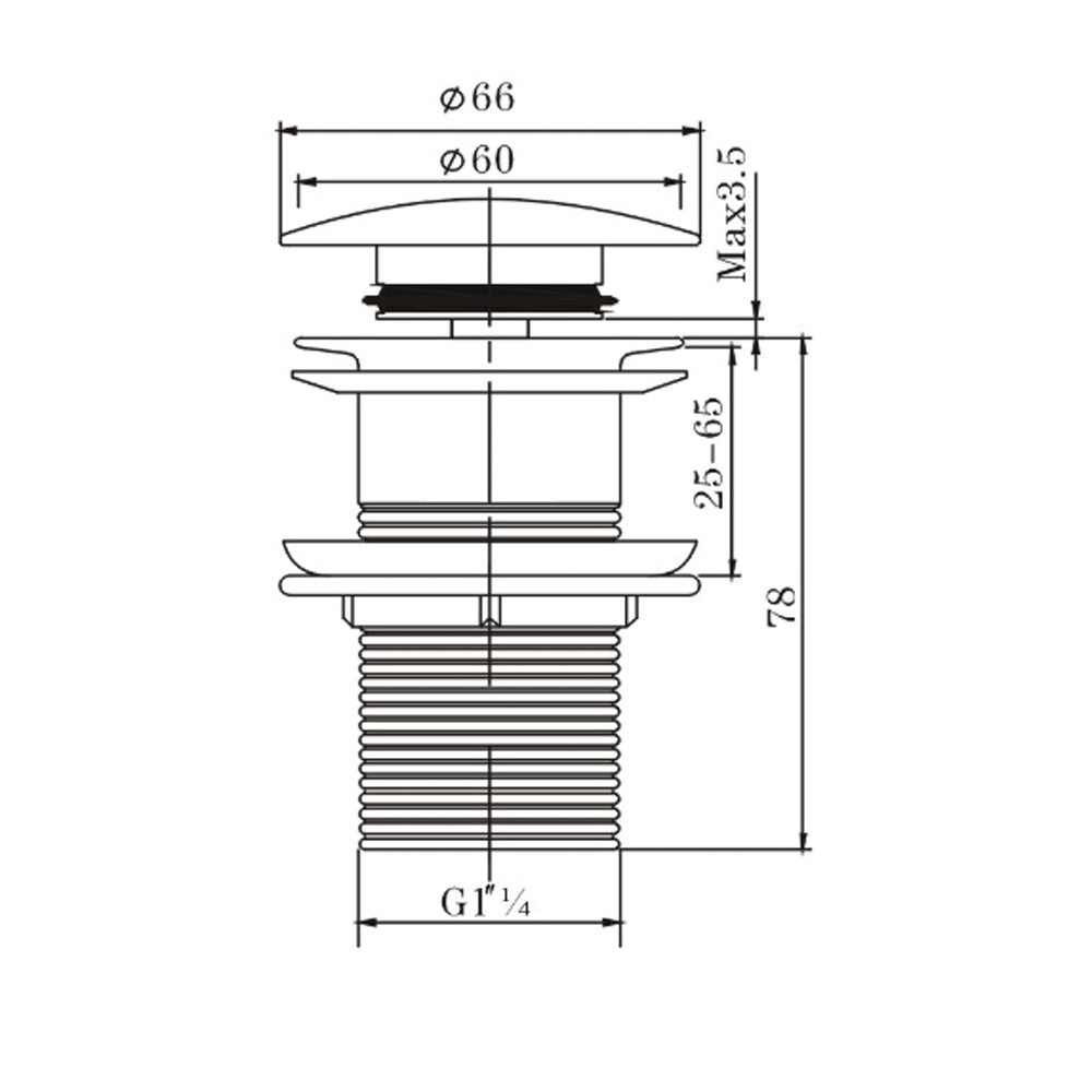 Brushed Nickel Pop Up Waste No Overflow